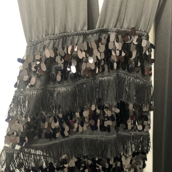 Black Bombshell Fringe Dress with Sequins - Picture 5 of 5